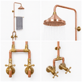 Copper & Brass Outdoor Rain Shower – Wall-Mounted System