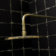 Unlacquered Brass Shower System – Rain Head with Shower Arm