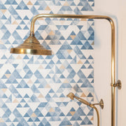 Unlacquered Brass Shower System – Rain Head & Handheld