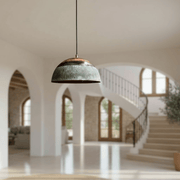 Green Patina Oxidized Copper Dome Pendant – Farmhouse Fixture