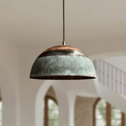 Green Patina Oxidized Copper Dome Pendant – Farmhouse Fixture