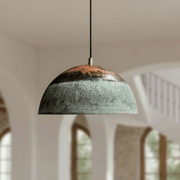 Green Patina Oxidized Copper Dome Pendant – Farmhouse Fixture