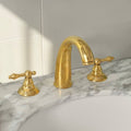 Indiana Widespread Bathroom Faucet with Lever Handles – Unlacquered Brass
