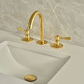 Osaka Widespread Unlacquered Brass Bathroom Faucet – Lever Handles