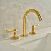 Osaka Widespread Unlacquered Brass Bathroom Faucet – Lever Handles