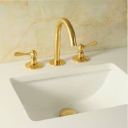 Osaka Widespread Unlacquered Brass Bathroom Faucet – Lever Handles