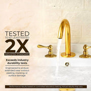 Osaka Widespread Unlacquered Brass Bathroom Faucet – Lever Handles