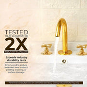 Osaka Widespread Unlacquered Brass Bathroom Faucet – Classic X Handles