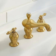 Orinda Unlacquered Brass Widespread Bathroom Faucet – Lever Handles