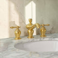 Orinda Unlacquered Brass Widespread Bathroom Faucet – Lever Handles