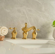 Orinda Unlacquered Brass Widespread Bathroom Faucet – Lever Handles