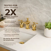 Orinda Unlacquered Brass Widespread Bathroom Faucet – Lever Handles