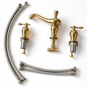 Orinda Unlacquered Brass Widespread Bathroom Faucet – Lever Handles