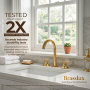 Osaka Widespread Unlacquered Brass Bathroom Faucet – Cross Handles
