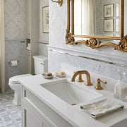 Gooseneck Widespread Unlacquered Brass Bathroom Faucet – High-Pressure, Lever Handles