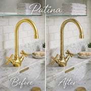 Monaco Unlacquered Brass Single-Hole Faucet | Soft Cross Handles