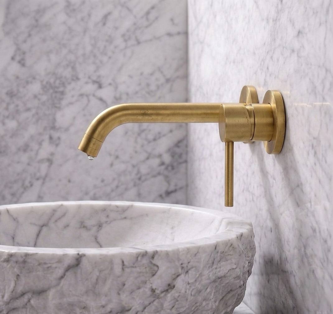 Oslo wall-mount bathroom faucet – angled view