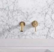 Oslo Unlacquered Brass Single-Handle Wall-Mount Bathroom Faucet