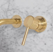 Oslo Unlacquered Brass Single-Handle Wall-Mount Bathroom Faucet