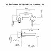 Oslo Unlacquered Brass Single-Handle Wall-Mount Bathroom Faucet