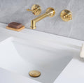 Avila Unlacquered Brass Wall-Mount Bathroom Faucet – Lever Handles