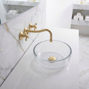 Verona Unlacquered Brass Wall-Mount Bathroom Faucet – Cross Handles
