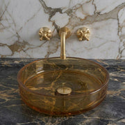 Verona Unlacquered Brass Wall-Mount Bathroom Faucet – Cross Handles