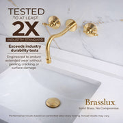 Verona Unlacquered Brass Wall-Mount Bathroom Faucet – Lever Handles