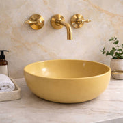 Clayton Unlacquered Brass Wall-Mount Bathroom Faucet – Lever Handles