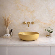 Clayton Unlacquered Brass Wall-Mount Bathroom Faucet – Lever Handles
