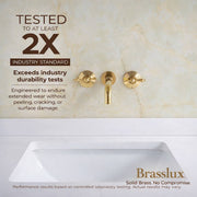 Clayton Unlacquered Brass Wall-Mount Bathroom Faucet – Lever Handles