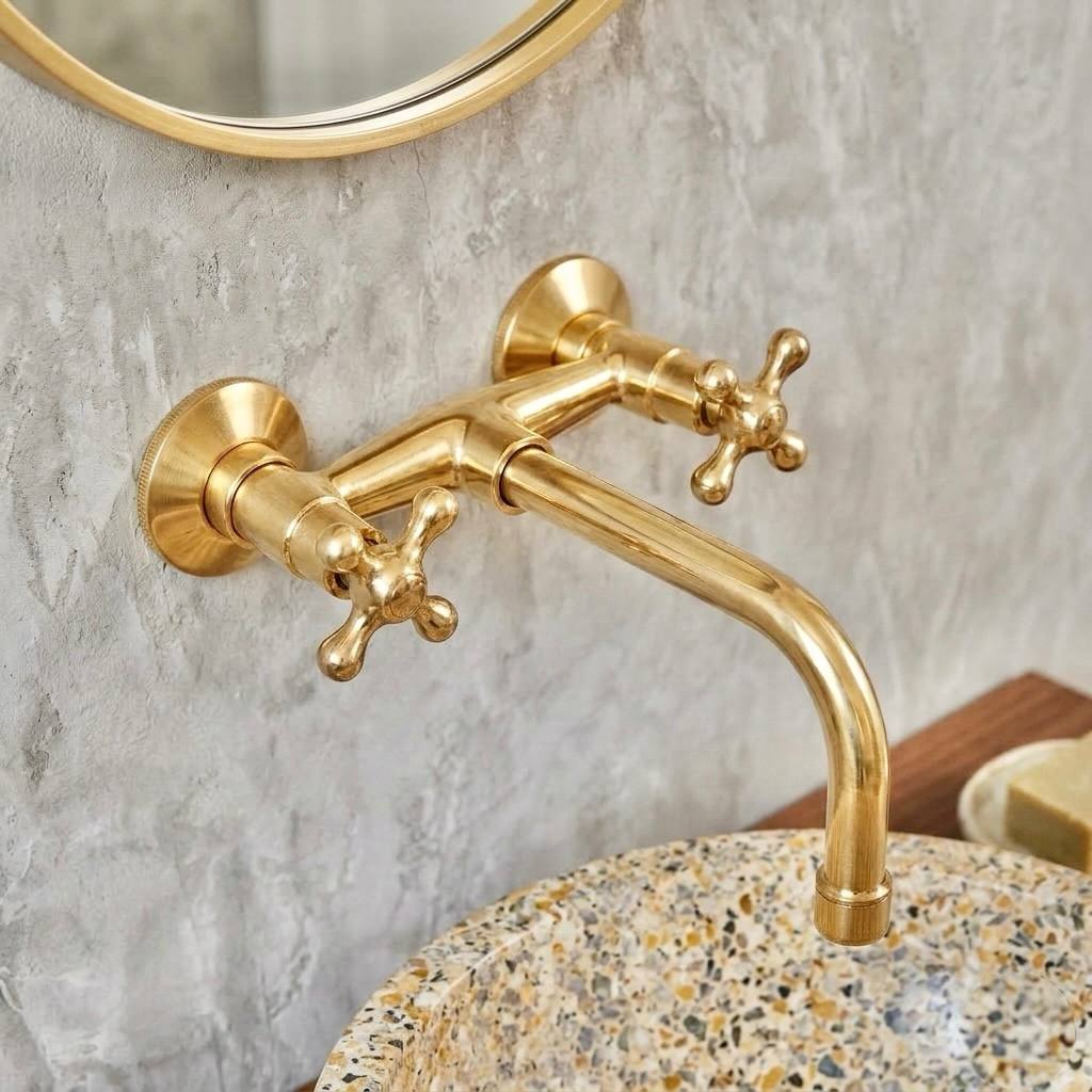 Alamo exposed valve wall faucet – angled view