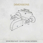 Alamo Unlacquered Brass Exposed Valve Wall Bathroom Faucet