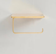 Unlacquered Brass Toilet Paper Holder with Shelf
