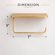Unlacquered Brass Toilet Paper Holder with Shelf