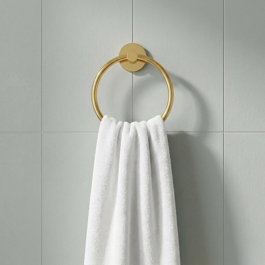 Unlacquered Brass Traditional Towel Ring for Bathroom