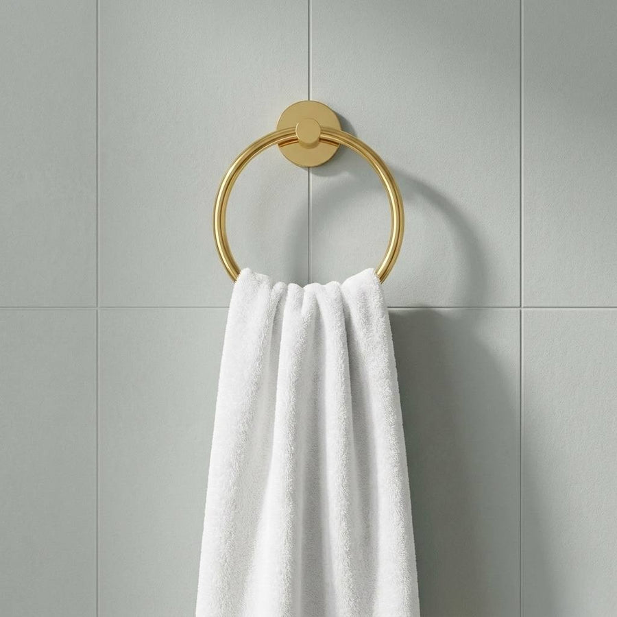 Unlacquered Brass Traditional Towel Ring for Bathroom