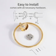 Unlacquered Brass Traditional Towel Ring for Bathroom