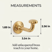 Unlacquered Brass Robe Hook for Bathroom Wall Mount