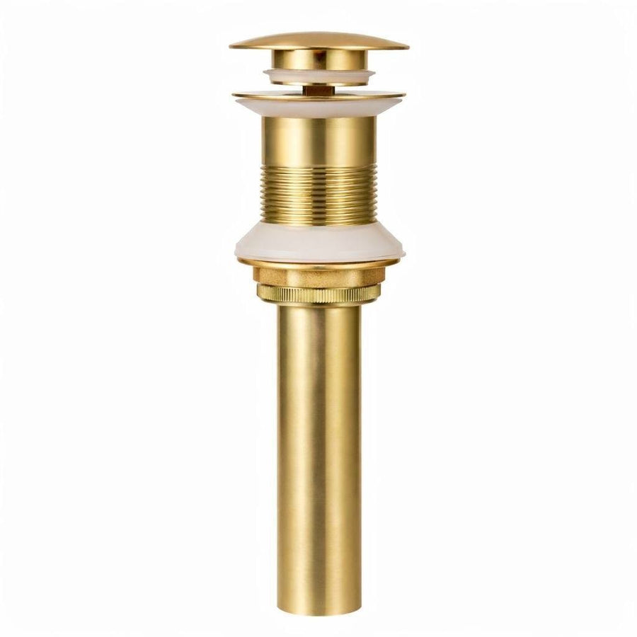 Unlacquered Brass Push-Up Sink Drain – No Overflow