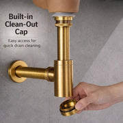 1-1/4" Round Bottle P-Trap – Unlacquered Brass
