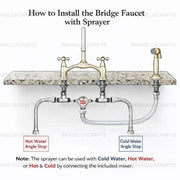 Victorian Bridge Unlacquered Brass Kitchen Faucet – Simple Cross Handle