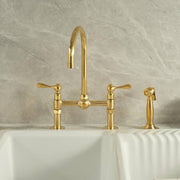 Ball Bridge Unlacquered Brass Kitchen Faucet – Lever Handles