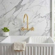 Ball Wall-Mounted Kitchen Faucet – Unlacquered Brass