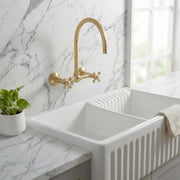 Ball Wall-Mounted Kitchen Faucet – Unlacquered Brass