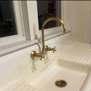 Ball Wall-Mounted Kitchen Faucet – Unlacquered Brass