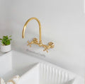 Ball Wall-Mounted Kitchen Faucet – Unlacquered Brass