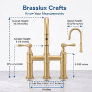Fremont 3-Hole Pull-Down Bridge Kitchen Faucet – Unlacquered Brass