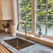 Irving Pull-Down Unlacquered Brass Kitchen Faucet – Single Lever