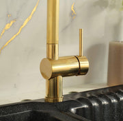 Irving Pull-Down Unlacquered Brass Kitchen Faucet – Single Lever